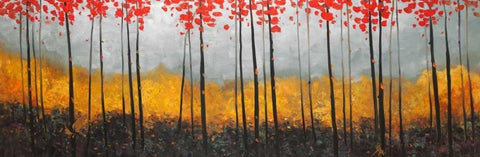 Abstract Landscape White Modern Wood Framed Art Print with Double Matting by Atelier B Art Studio