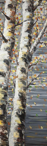 Budding White Birches Black Ornate Wood Framed Art Print with Double Matting by Atelier B Art Studio