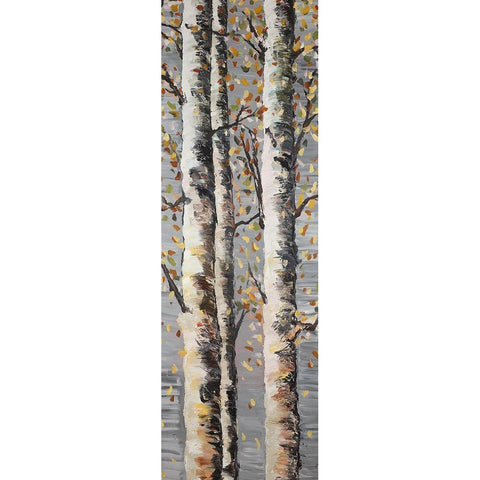 Blossoming Birches White Modern Wood Framed Art Print by Atelier B Art Studio