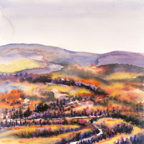 BEAUTIFUL HILLS Black Modern Wood Framed Art Print with Double Matting by Atelier B Art Studio