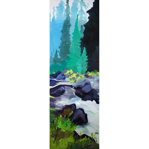 BEAUTIFUL WATERFALL White Modern Wood Framed Art Print by Atelier B Art Studio