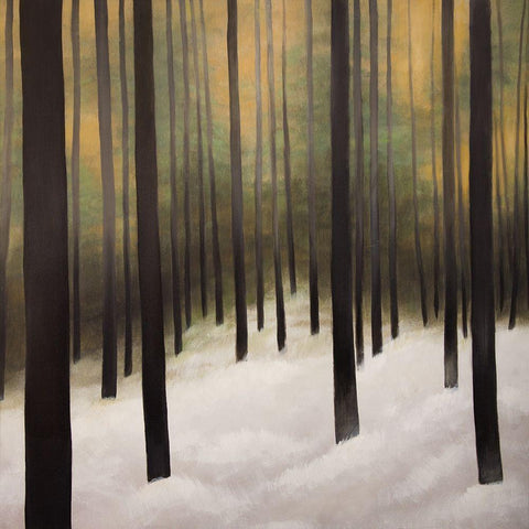 SILENT FOREST Black Ornate Wood Framed Art Print with Double Matting by Atelier B Art Studio