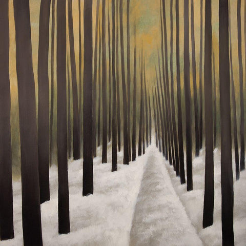 HIKING IN THE FOREST White Modern Wood Framed Art Print by Atelier B Art Studio