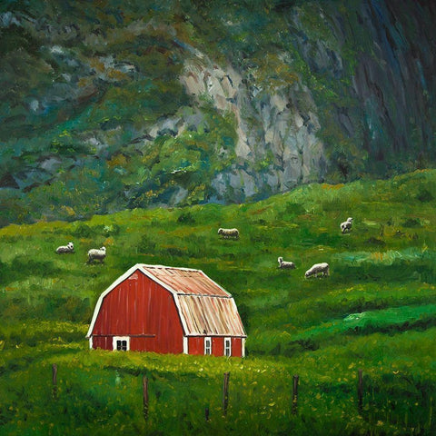 LIFE IN THE COUNTRYSIDE White Modern Wood Framed Art Print with Double Matting by Atelier B Art Studio