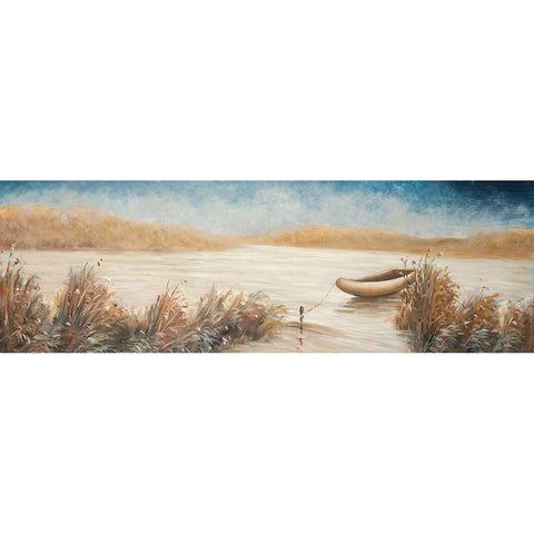 ABANDONED BOAT Gold Ornate Wood Framed Art Print with Double Matting by Atelier B Art Studio