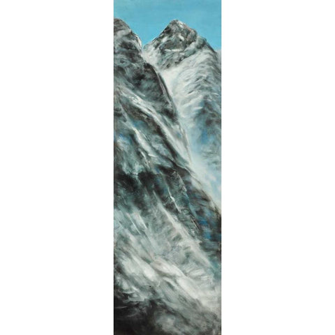 Mountains of Lhotse Wall on the Nepal Side White Modern Wood Framed Art Print by Atelier B Art Studio