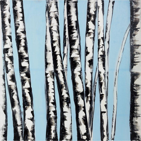 PASTEL BIRCHES White Modern Wood Framed Art Print by Atelier B Art Studio