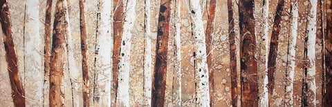 PAINT SPLASH FOREST White Modern Wood Framed Art Print with Double Matting by Atelier B Art Studio