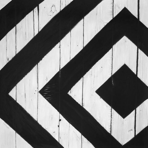 RHOMBUS ON WOOD White Modern Wood Framed Art Print with Double Matting by Atelier B Art Studio