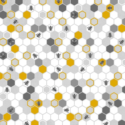 BEEHIVE PATTERN White Modern Wood Framed Art Print by Atelier B Art Studio