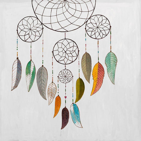 DREAMCATCHER White Modern Wood Framed Art Print by Atelier B Art Studio