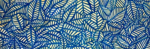 Leaf Patterns White Modern Wood Framed Art Print with Double Matting by Atelier B Art Studio