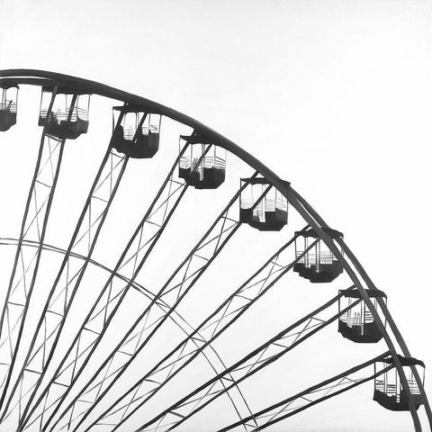 Quarter of a Ferris Wheel Black Modern Wood Framed Art Print with Double Matting by Atelier B Art Studio