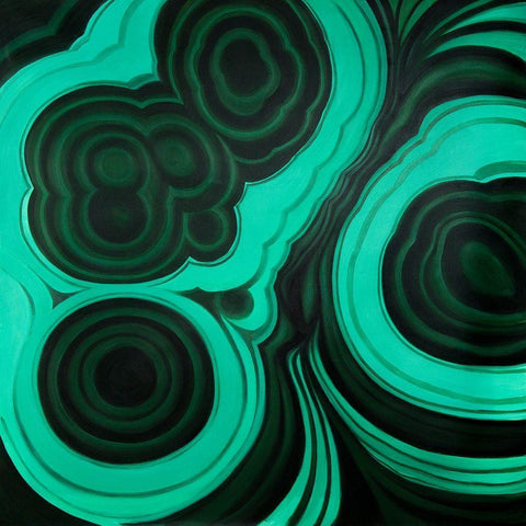 MALACHITE STONE Black Modern Wood Framed Art Print with Double Matting by Atelier B Art Studio