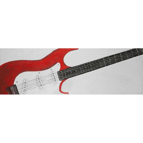RED ROCK GUITAR White Modern Wood Framed Art Print by Atelier B Art Studio