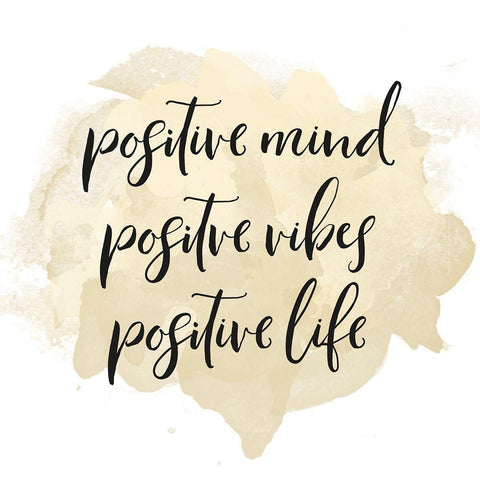 POSITIVE MIND POSITIVE VIBES... Black Modern Wood Framed Art Print with Double Matting by Atelier B Art Studio