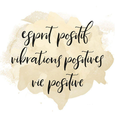 ESPRIT POSITIF VIBRATIONS POSITIVES... Gold Ornate Wood Framed Art Print with Double Matting by Atelier B Art Studio