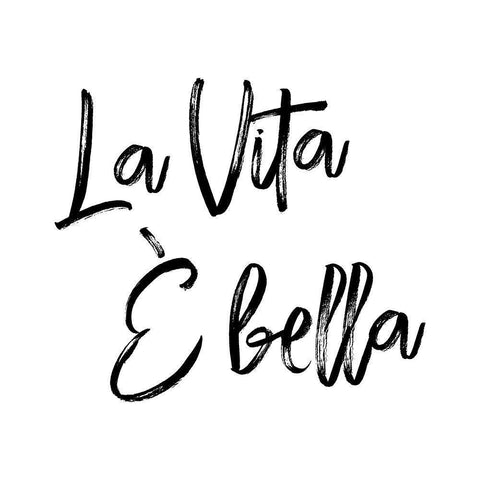 La Vita Ãˆ Bella White Modern Wood Framed Art Print with Double Matting by Atelier B Art Studio