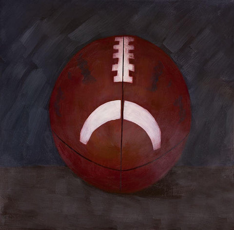 FOOTBALL BALL Black Ornate Wood Framed Art Print with Double Matting by Atelier B Art Studio