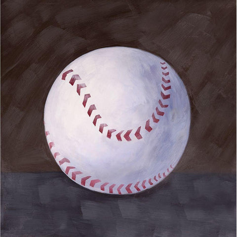 BASEBALL BALL Black Modern Wood Framed Art Print with Double Matting by Atelier B Art Studio