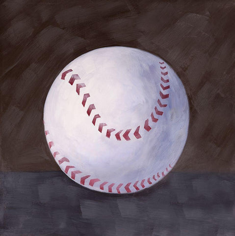 BASEBALL BALL White Modern Wood Framed Art Print with Double Matting by Atelier B Art Studio