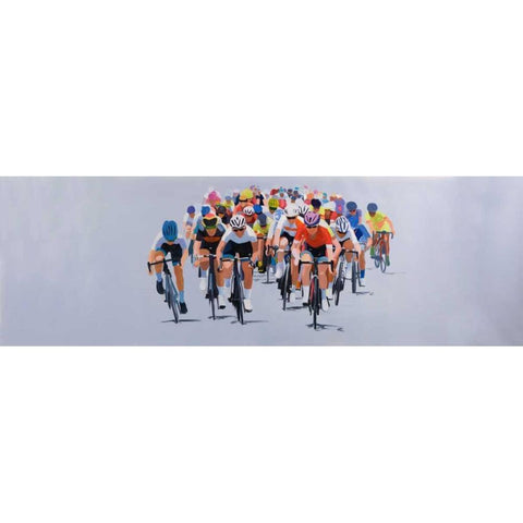 Cycling Competition Black Modern Wood Framed Art Print with Double Matting by Atelier B Art Studio