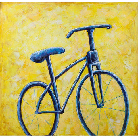 BLUE BIKE Gold Ornate Wood Framed Art Print with Double Matting by Atelier B Art Studio