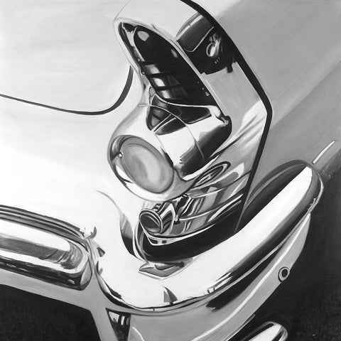 Beautiful Glossy Car White Modern Wood Framed Art Print with Double Matting by Atelier B Art Studio