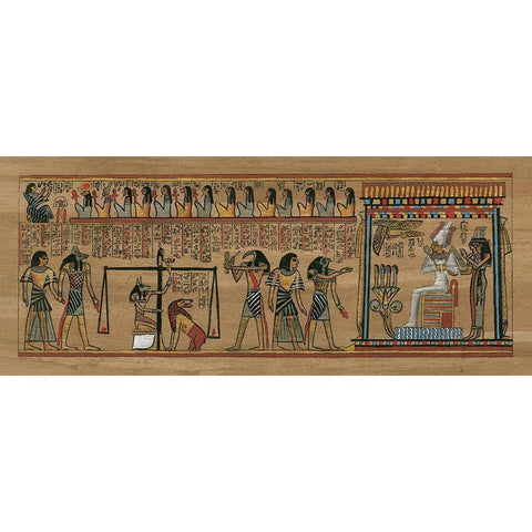 Egyptian Papyrus with Pharaoh Black Modern Wood Framed Art Print with Double Matting by anonymous