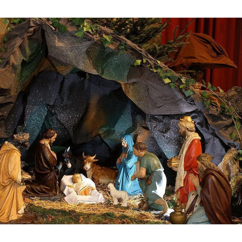 nativity scene Black Modern Wood Framed Art Print by Hoenderkamp, Patrick