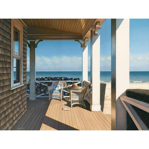 Nantucket Shore White Modern Wood Framed Art Print by Pollera, Daniel