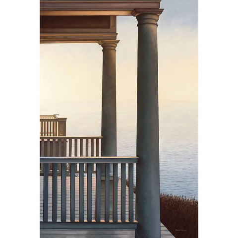 October Portico White Modern Wood Framed Art Print by Pollera, Daniel