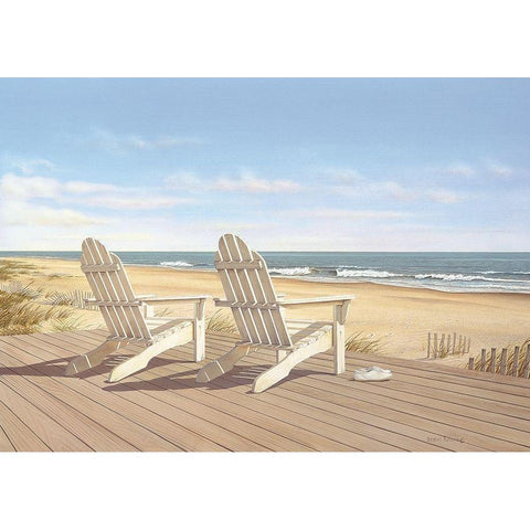 Point East White Modern Wood Framed Art Print by Pollera, Daniel