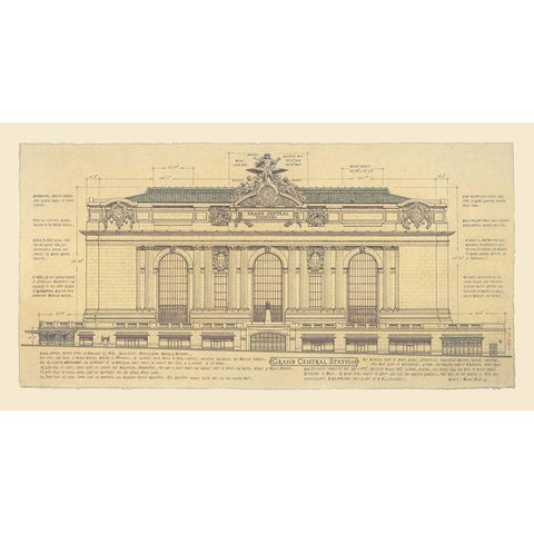 Grand Central Station Gold Ornate Wood Framed Art Print with Double Matting by Vilar, Roger