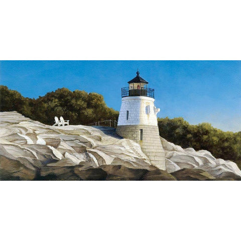 Castle Hill Light White Modern Wood Framed Art Print by Pollera, Daniel