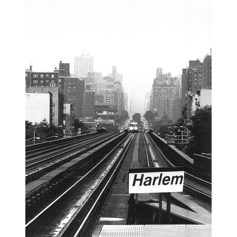 Next Stop Harlem Black Modern Wood Framed Art Print with Double Matting by Fisch, Ellen