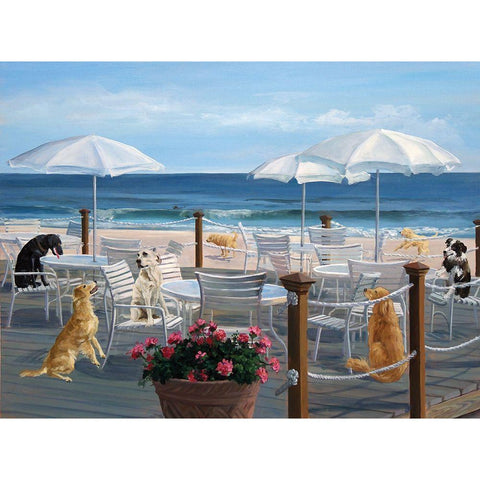 Beach Club Tails White Modern Wood Framed Art Print by Saxe, Carol