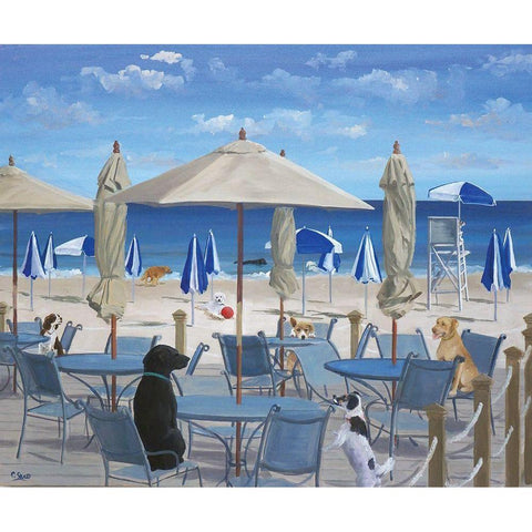 Beach Club Tails II Gold Ornate Wood Framed Art Print with Double Matting by Saxe, Carol