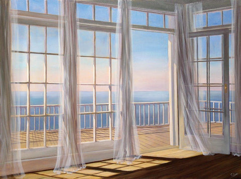 Morning Breeze Black Ornate Wood Framed Art Print with Double Matting by Saxe, Carol