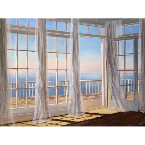 Morning Breeze Black Modern Wood Framed Art Print with Double Matting by Saxe, Carol