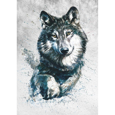 Wolf   White Modern Wood Framed Art Print by Kalinin, K.