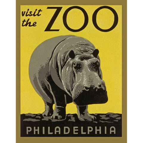 Philadelphia Zoo White Modern Wood Framed Art Print by Anonymous