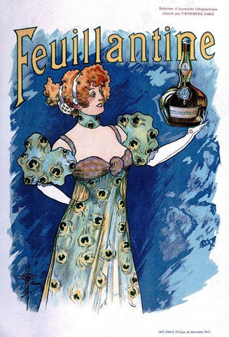 Feuillantine 1896 White Modern Wood Framed Art Print with Double Matting by Guillaume, Albert