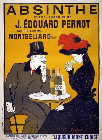 Absinthe Pernod White Modern Wood Framed Art Print with Double Matting by Cappiello, Leonetto