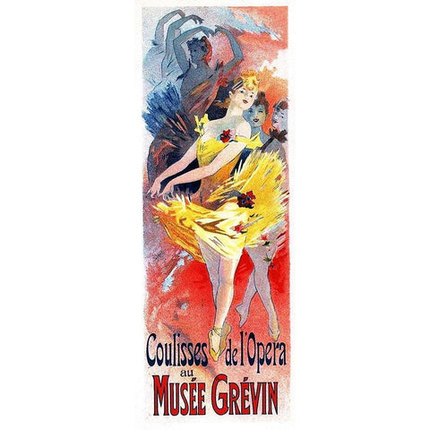 Musee Grevin, 1891 Black Modern Wood Framed Art Print by Cheret, Jules