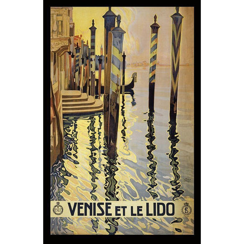 Venice Lido White Modern Wood Framed Art Print by Anonymous