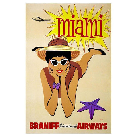 Miami Black Modern Wood Framed Art Print by Hoyt