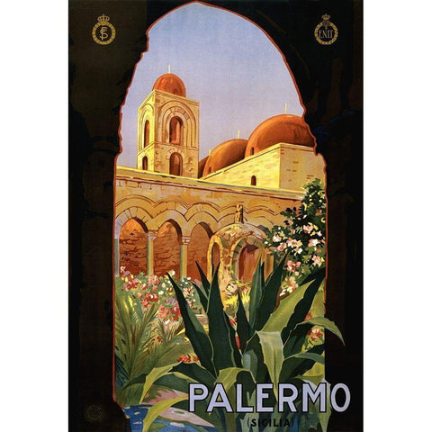 Palermo White Modern Wood Framed Art Print by Anonymous