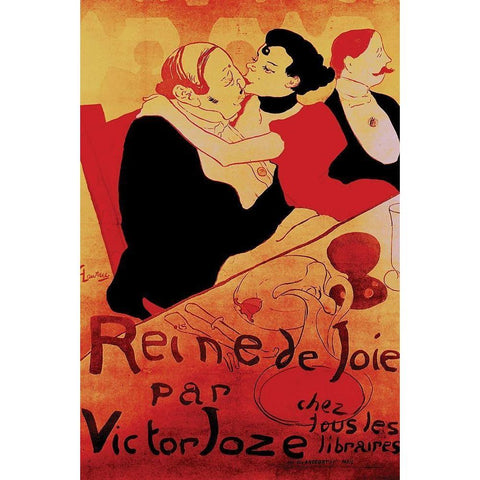 Queen Of Joy Black Modern Wood Framed Art Print with Double Matting by Toulouse-Lautrec, Henri De