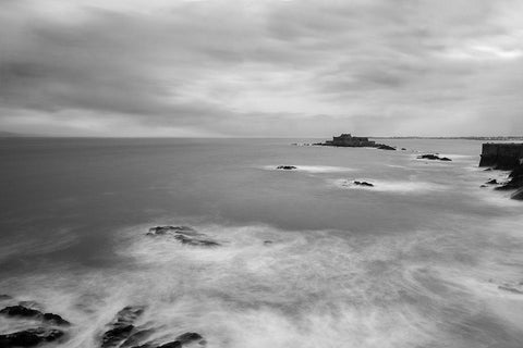 Saint-Malo Bay Black Ornate Wood Framed Art Print with Double Matting by Graciet, Stephane